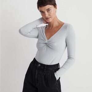 Madewell Twist-Front Long-Sleeve Tee solstice